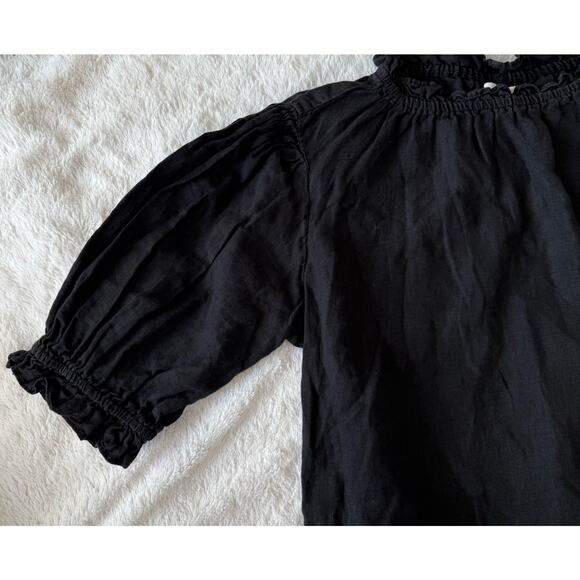 Velvet By Graham & Spencer Bernice Black Linen Mini Shift Dress size Small - Picture 6 of 13